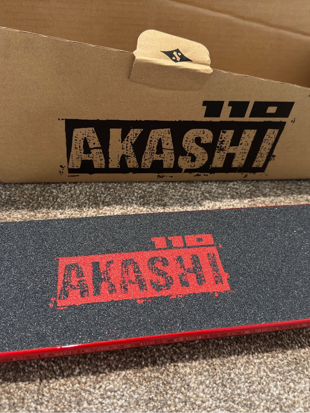 Akashi Red Metallic Scooter Deck with Grip - Picture 2 of 4